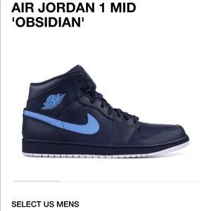 AIR JORDAN 1 MID 'OBSIDIAN' hardly worn